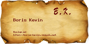 Boris Kevin névjegykártya